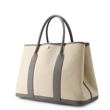 Load image into Gallery viewer, HERMES Garden Party Ecru/Gris Meyer Toile Military Negonda Leather Size PM