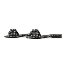 Load image into Gallery viewer, CHANEL Camellia Dot Mules Sandals Black/WhiteG45499 Lambskin Size 38