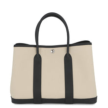 将图像加载到图库查看器中,HERMES Garden Party Ecru/Black Toile H Negonda Leather Size TPM