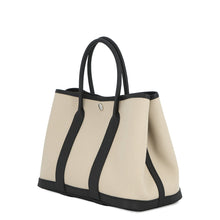 将图像加载到图库查看器中,HERMES Garden Party Ecru/Black Toile H Negonda Leather Size TPM