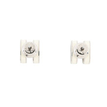 Load image into Gallery viewer, HERMES Pop Ash Earrings Size Mini White Gold Plated Lacquer