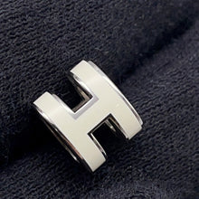 Load image into Gallery viewer, HERMES Pop Ash Earrings Size Mini White Gold Plated Lacquer
