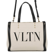 将图像加载到图库查看器中,Valentino Garavani Studded 2WAYTote Bag White/BlackUW2B0H19FWB_EX9 Canvas Leather