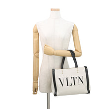 将图像加载到图库查看器中,Valentino Garavani Studded 2WAYTote Bag White/BlackUW2B0H19FWB_EX9 Canvas Leather