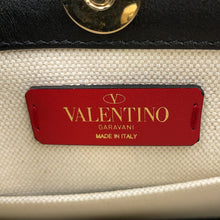 将图像加载到图库查看器中,Valentino Garavani Studded 2WAYTote Bag White/BlackUW2B0H19FWB_EX9 Canvas Leather