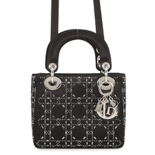 将图像加载到图库查看器中,Dior Cannage Lady Dior 2-Way Handbag BlackM0500PRTC_M911 Satin Bijoux Size Mini