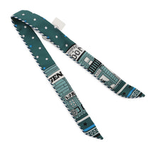 将图像加载到图库查看器中,HERMES Twilly Doll Candy PARIS STATION Vert Cypress/Blue Azur/Black Silk100%