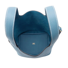 将图像加载到图库查看器中,HERMES Picotin Lock New Blue Jean Taurillon Clemence Size PM