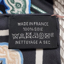 将图像加载到图库查看器中,HERMES Carre SUPER SILK QUEST Size 90 Black/Blue/Beige Silk100%