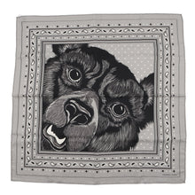Load image into Gallery viewer, HERMES Car re Grrrrrrr! GRRRRR! Size 65 Gris Claire/Black/White Cashmere70% Silk30%