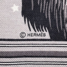 Load image into Gallery viewer, HERMES Car re Grrrrrrr! GRRRRR! Size 65 Gris Claire/Black/White Cashmere70% Silk30%