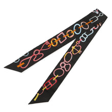 将图像加载到图库查看器中,HERMES Twilly Dore・Boucle DO RE BOUCLES Black/Rose/Multicolor Silk100%