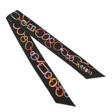 将图像加载到图库查看器中,HERMES Twilly Dore・Boucle DO RE BOUCLES Black/Rose/Multicolor Silk100%