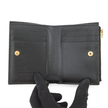 Load image into Gallery viewer, Bottega Veneta Padded Bi-fold Compact Wallet Black Lambskin