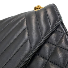 Load image into Gallery viewer, SAINT LAURENT PARIS Envelope Chain Shoulder Back Black600185AACT71000 Lambskin Size Medium