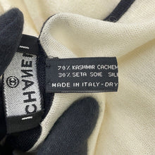 Load image into Gallery viewer, CHANEL CC Logo Stole Ivory/BlackA52032-X01249-C2666 Cashmere70% Silk30%