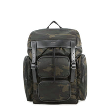 将图像加载到图库查看器中,SAINT LAURENT PARIS HUNT Camouflage Backpack Khaki/Black437110 Nylon Leather