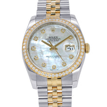 Load image into Gallery viewer, ROLEX Datejust Diamond Bezel W36mm Stainless Steel 18KYG White Shell Dial116243NG