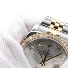 Load image into Gallery viewer, ROLEX Datejust Diamond Bezel W36mm Stainless Steel 18KYG White Shell Dial116243NG