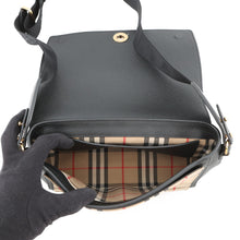Load image into Gallery viewer, BURBERRY Nova Check Flap Shoulder Bag Black8021110 Leather Canvas