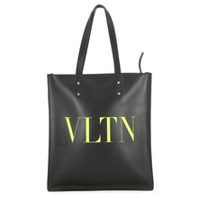 将图像加载到图库查看器中,Valentino Garavani VLTN Logo Rock Studded Tote Bag Black Leather
