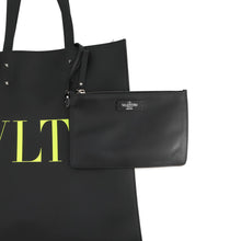 将图像加载到图库查看器中,Valentino Garavani VLTN Logo Rock Studded Tote Bag Black Leather