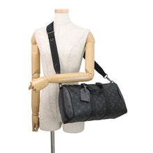 将图像加载到图库查看器中,LOUIS VUITTON Keepall Bandouliere NoirM46655 Monogram Eclipse Monogram Eclipse Reverse Size 35