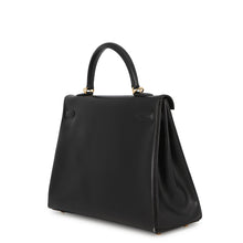 Load image into Gallery viewer, HERMES Kelly Retourne Black Box Calf Leather Size 35