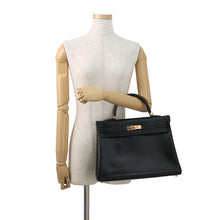 Load image into Gallery viewer, HERMES Kelly Retourne Black Box Calf Leather Size 35