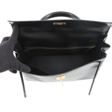 Load image into Gallery viewer, HERMES Kelly Retourne Black Box Calf Leather Size 35