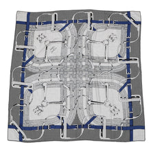 将图像加载到图库查看器中,HERMES Giant Square MORS JOUETS Size 140 Gray/Black/Blue Silk Cashmere
