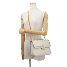将图像加载到图库查看器中,GUCCI Decorated Chain Shoulder Bag White850524 Leather