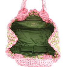 Load image into Gallery viewer, PRADA Canapa tote Green/PinkBN2303 Raffia