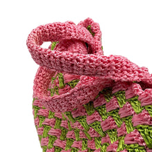 Load image into Gallery viewer, PRADA Canapa tote Green/PinkBN2303 Raffia