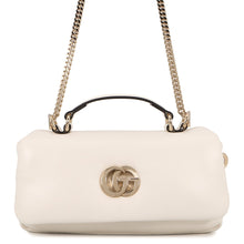 将图像加载到图库查看器中,GUCCI GG Milano Top Handle Chain Shoulder Bag White806017 Leather