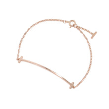 将图像加载到图库查看器中,TIFFANY&Co. T Smile Bracelet Size Small60150768 18K Pink Gold
