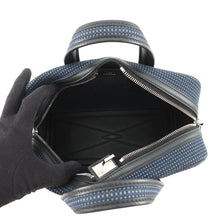 Load image into Gallery viewer, HERMES Victoria 3 Fool Toe Black/Blue Saphir Swift Leather Toile Cadrille Size Mini