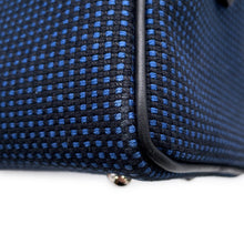 Load image into Gallery viewer, HERMES Victoria 3 Fool Toe Black/Blue Saphir Swift Leather Toile Cadrille Size Mini
