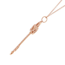 将图像加载到图库查看器中,TIFFANY&Co. Fleur de Lis Key Necklace 18K Pink Gold