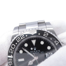 将图像加载到图库查看器中,ROLEX GMT MasterII W40mm Stainless Steel Black Dial116710LN