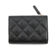 Load image into Gallery viewer, CHANEL Classic Small Flap Zip Wallet BlackAP3177 Caviar Leather