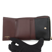将图像加载到图库查看器中,CHANEL Classic Small Flap Zip Wallet BlackAP3177 Caviar Leather