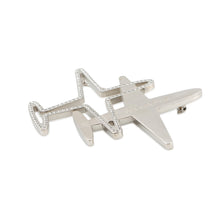将图像加载到图库查看器中,CHANEL Airplane motif Brooch Silver Metal Rhinestone