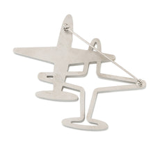 将图像加载到图库查看器中,CHANEL Airplane motif Brooch Silver Metal Rhinestone