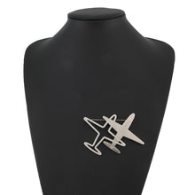 将图像加载到图库查看器中,CHANEL Airplane motif Brooch Silver Metal Rhinestone