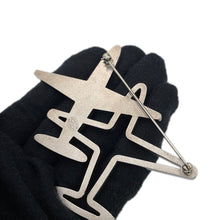 将图像加载到图库查看器中,CHANEL Airplane motif Brooch Silver Metal Rhinestone