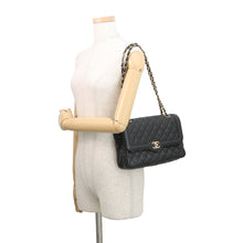 Load image into Gallery viewer, CHANEL Matelasse Single Flap W Chain Shoulder Bag Black Soft Caviar Leather