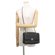 Load image into Gallery viewer, CHANEL Matelasse Single Flap W Chain Shoulder Bag Black Soft Caviar Leather