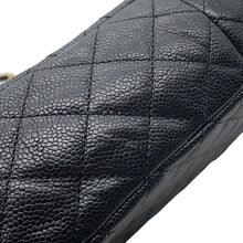 Load image into Gallery viewer, CHANEL Matelasse Single Flap W Chain Shoulder Bag Black Soft Caviar Leather