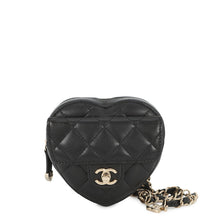 Load image into Gallery viewer, CHANEL Matelasse Heart Chain Shoulder Bag BlackAP2787 Lambskin
